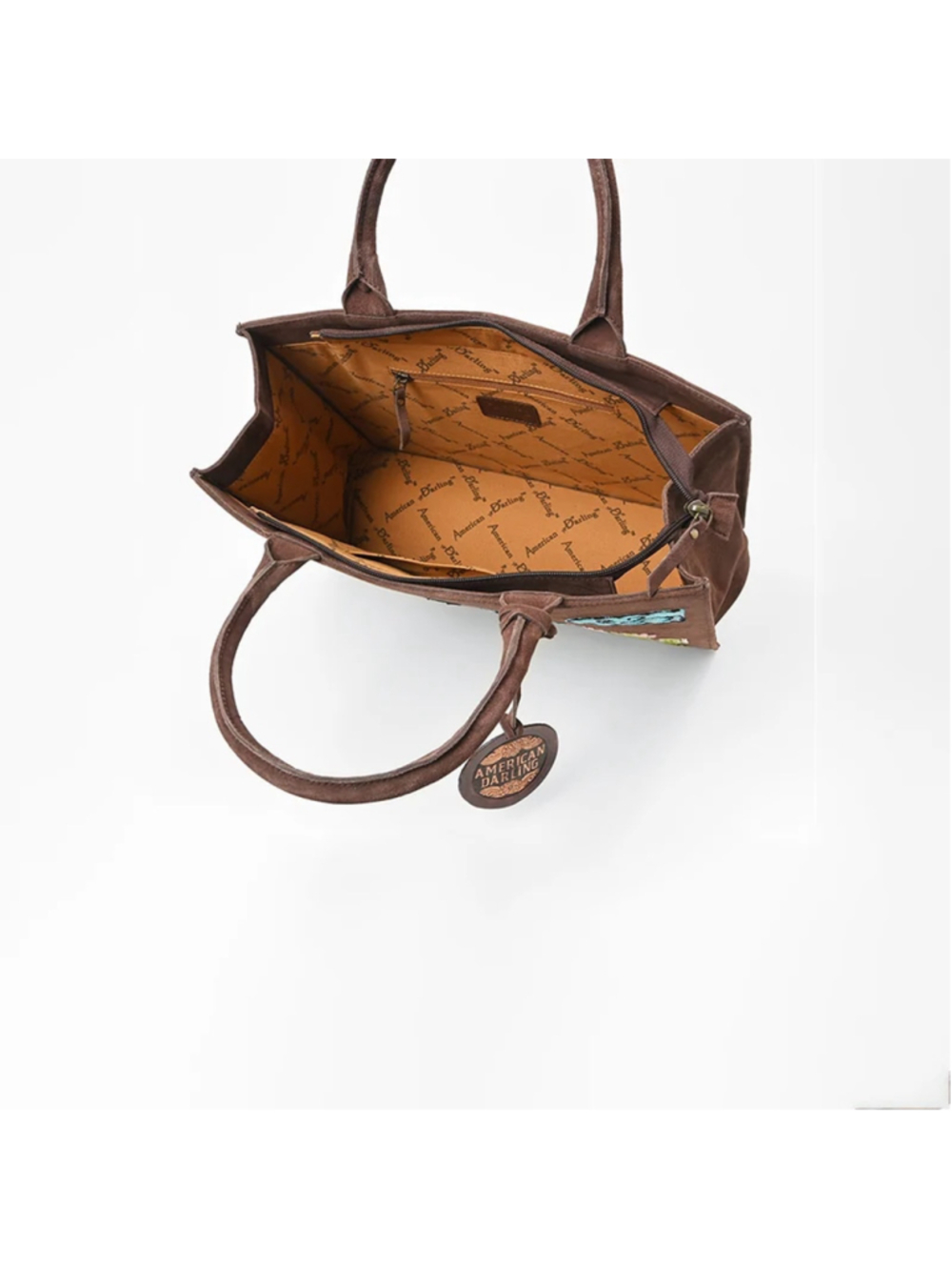 American Darling Lucky leather Horseshoe Western Tote Bag - Picture 4 of 9